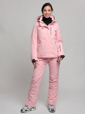Горнолыжный костюм женский розового цвета 77039R