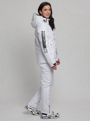 Горнолыжный костюм женский белого цвета 77038Bl