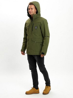Молодежная зимняя куртка мужская хаки цвета 2159Kh