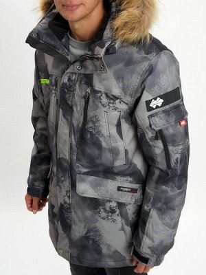Mолодежная зимняя куртка мужская темно-серого цвета 737TC