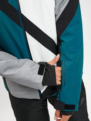Горнолыжная куртка мужская темно-зеленого цвета 77015TZ