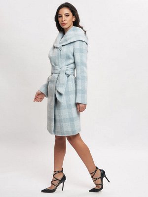 Пальто зимнее женское голубого цвета 4017Gl