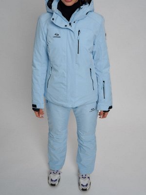 Горнолыжный костюм женский голубого цвета 77039Gl