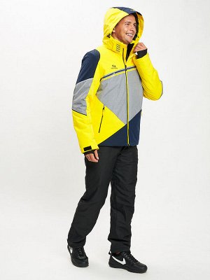 Горнолыжная куртка мужская желтого цвета 77016J