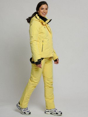 Горнолыжный костюм женский желтого цвета 77039J