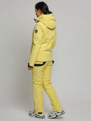 Горнолыжный костюм женский желтого цвета 77039J