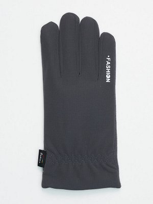Классические перчатки зимние мужские серого цвета 601Sr