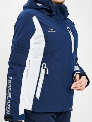 Горнолыжный костюм женский темно-синего цвета 077034TS