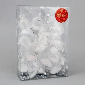 Набор украшений пластик 20 шт "Холодок сердечки" 3,5х3,5 см, белый