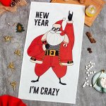 Новогоднее полотенце &quot;Этель&quot; I&#039;m crazy 40х73см, 100% хл, саржа 190 гр/м2