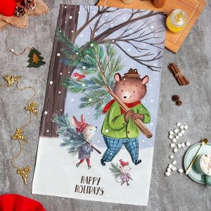 Полотенце Этель Happy holidays 40x73 см, 100% хл, саржа 190 г/м²