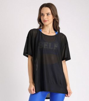футболка Черный								
 Материал: microMeryl (сетка)
Женская удлиненная футболка свободного кроя (термо "SELF").
Материал:
microMeryl (сетка) - "дышащая", легкая ткань, которая отличается повышенной 