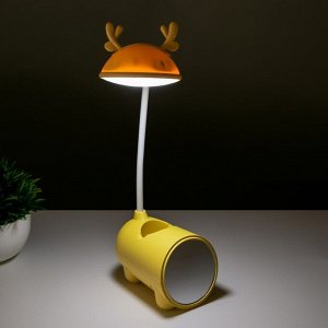Настольная лампа &quot;Ушки&quot; LED 2 Вт USB АКБ желтый 7х11,5х30 см