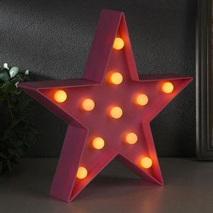 Фигурка световая RISALUX «Звезда», LED-ночник, пластик от батареек 2xАА, 24x23x5 см, МИКС