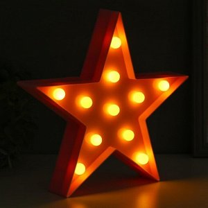Фигурка световая RISALUX «Звезда», LED-ночник, пластик от батареек 2xАА, 24x23x5 см, МИКС