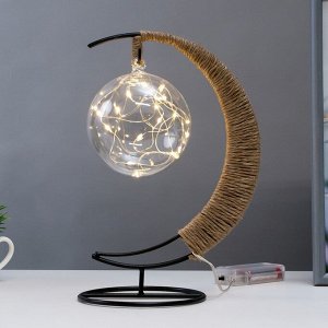 Фигурка световая RISALUX «Луна», LED-ночник, USB, чёрный, 24x10x29 см