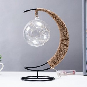 Фигурка световая RISALUX «Луна», LED-ночник, USB, чёрный, 24x10x29 см