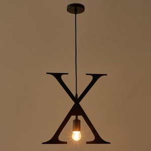 Светильник "Алфавит X" E27 40Вт черный 31х36-136 см