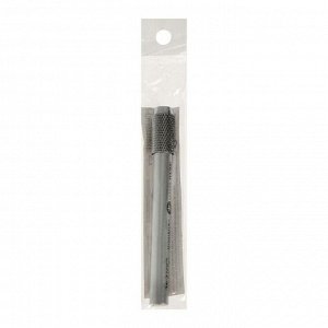 Удлинитель-держатель с резьбовой цангой для карандашей диаметром до 8 мм (для цветных, пастельных, чёрнографитных, акварельных и косметических карандашей), металлический, серебряный