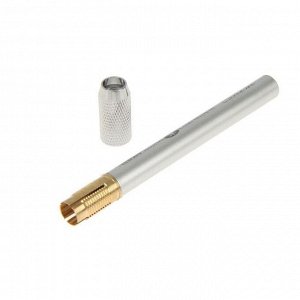 Удлинитель-держатель с резьбовой цангой для карандашей диаметром до 8 мм, металлический, серебряный