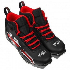 Ботинки лыжные TREK Quest 2, NNN, искусственная кожа, цвет чёрный/красный, лого белый, размер 36