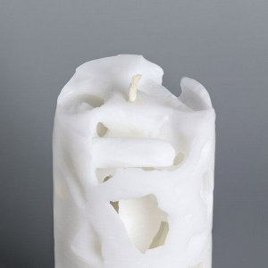 Свеча-цилиндр "Ажурная", 6х15 см, белая
