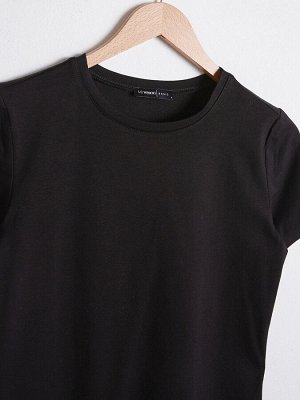 Базовая футболка женская с круглым вырезом
