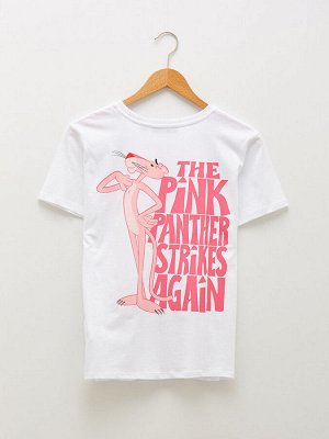 XSIDE Хлопковая женская футболка с короткими рукавами и принтом розовой пантеры