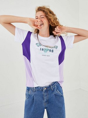XSIDE Хлопковая женская футболка с коротким рукавом и принтом