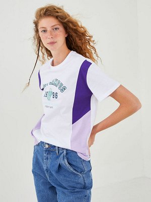 XSIDE Хлопковая женская футболка с коротким рукавом и принтом