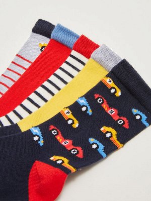 Носки с принтом для мальчика  комплект 5 штук