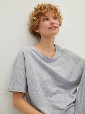 CASUAL женская футболка с короткими рукавами и круглым вырезом