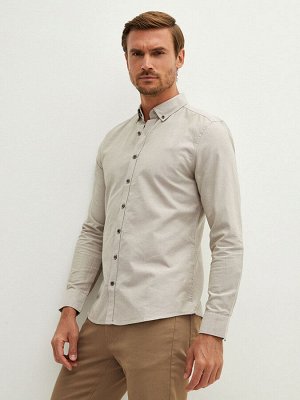 Рубашка мужская с длинным рукавом из ткани Oxford