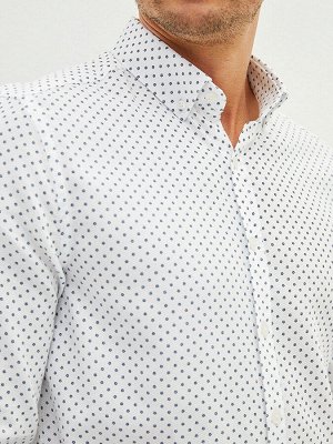 Рубашка приталенного кроя из ткани Добби