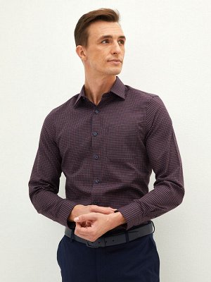 FORMAL Мужская рубашка из габардина с длинным рукавом стандартного кроя