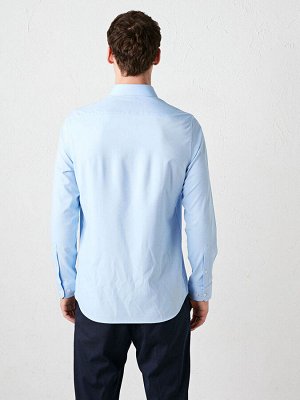 Мужская приталенная рубашка из ткани Оксфорд