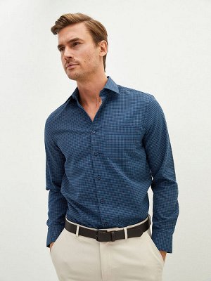 FORMAL Мужская рубашка из габардина с длинным рукавом стандартного кроя