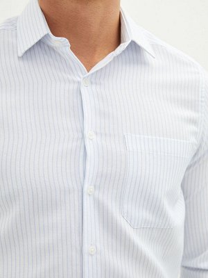 Рубашка мужская с коротким рукавом в полоску