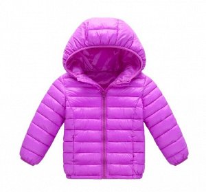 Детская демисезонная утепленная куртка с капюшоном для девочки, цвет сиреневый