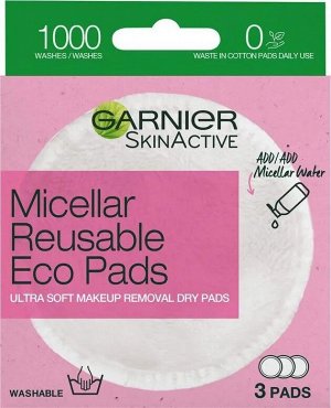 Garnier Многоразовые Очищающие Эко-Диски для лица, глаз и губ, для всех типов кожи, даже чувствительной, мытье до 1000 раз