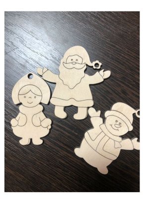 Ёлочные деревянные игрушки набор