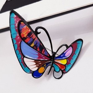 Брошка Бабочка с цветной глянцевой эмалью