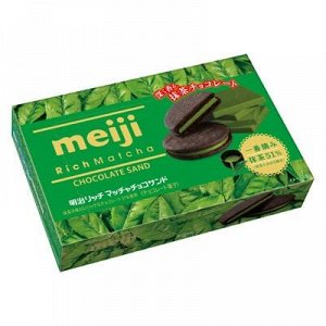 Шоколадное печенье Meiji Rich Matcha Biscuits с зелёным чаем