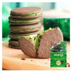 Шоколадное печенье Meiji Rich Matcha Biscuits с зелёным чаем