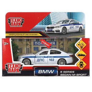 5ER-12SLPOL-WH Машина металл свет-звук BMW 5-er M-SPORT ПОЛИЦИЯ 12 см, двери, багаж, кор. Технопарк в кор.2*36шт