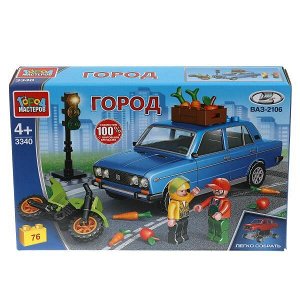 3340-CY Конструктор LADA 2106 : авария на перекрестке, 76 дет. (легко собрать) Город мастеров в кор.36шт