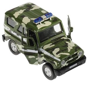 HUNTERLADA4X4-12DB12-MIL Машина металл UAZ HUNTER/LADA 4x4 КАМУФЛЯЖ 12 см,двер,баг,инерц,ассорт. Технопарк уп-12шт в кор.6уп