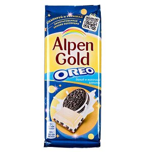 шоколад Альпен Гольд Орео белый и молочный 90 г