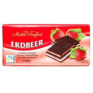 Шоколад MAITRE TRUFFOUT Erdbeer 100 г 1уп.х 20 шт.