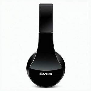 Наушники с микрофоном (гарнитура) SVEN AP-B450MV, Bluetooth, беспроводные, с оголовьем, черные, SV-012694